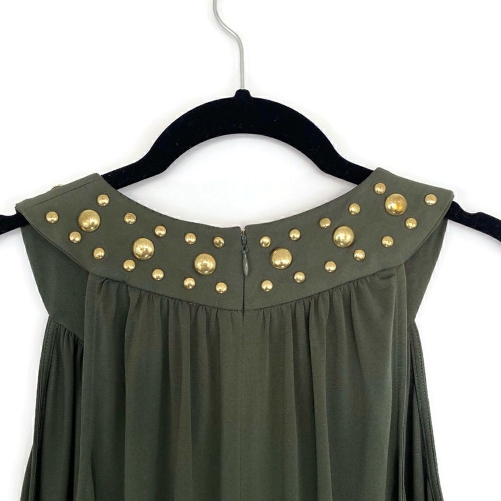 Michael Kors Gold Studded Dress Green XS - Picture 3 of 16